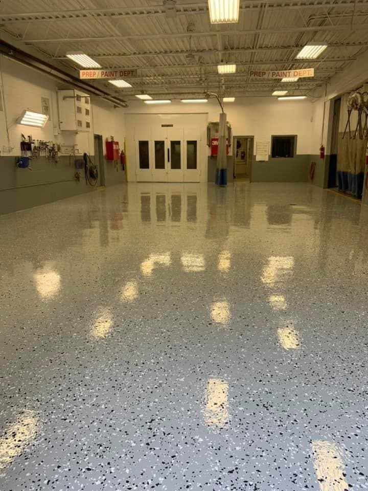 Flake epoxy commercial floor
