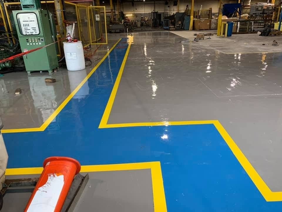 Solid colour epoxy commercial floor