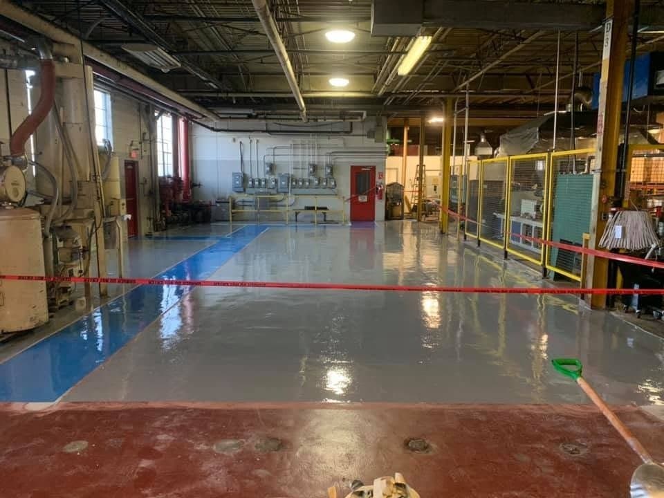 Solid colour epoxy commercial floor