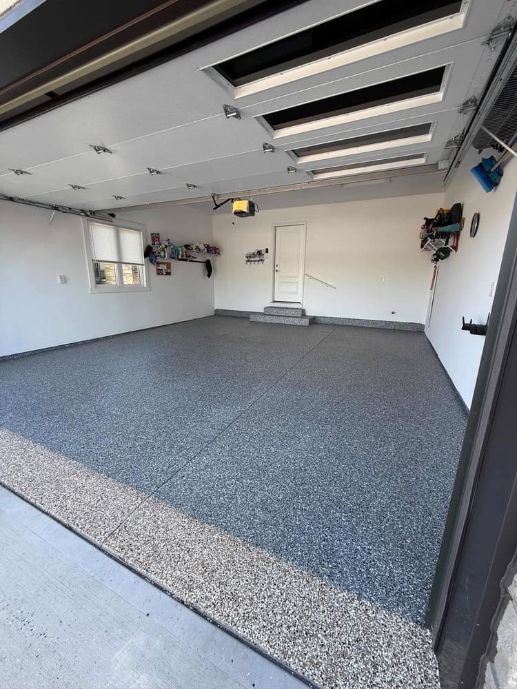 Flake epoxy garage floor, Kingsville