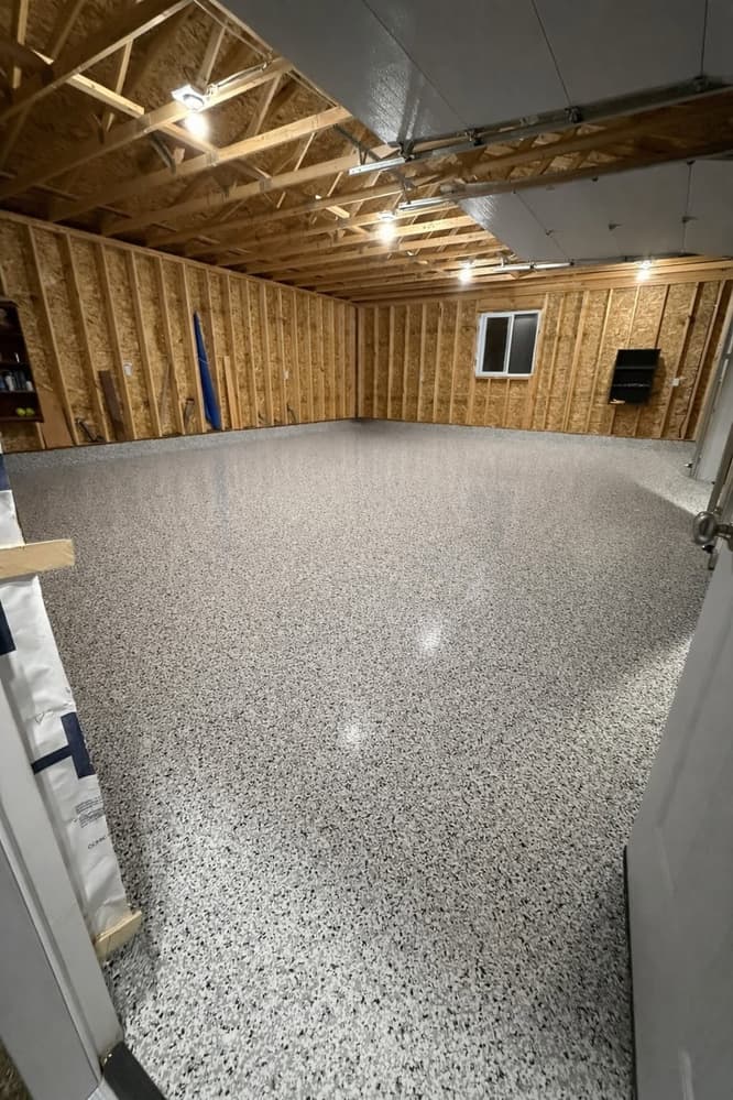 Flake epoxy garage floor, Marthaville