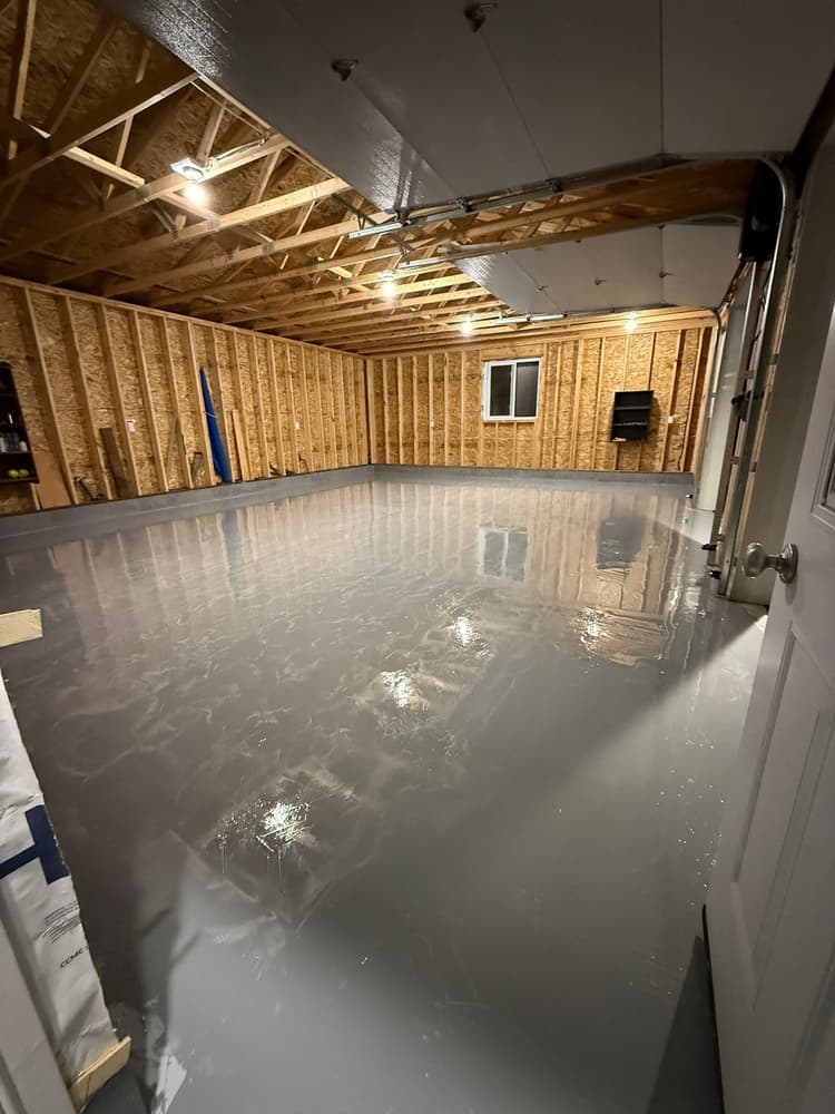 Flake epoxy garage floor, Marthaville