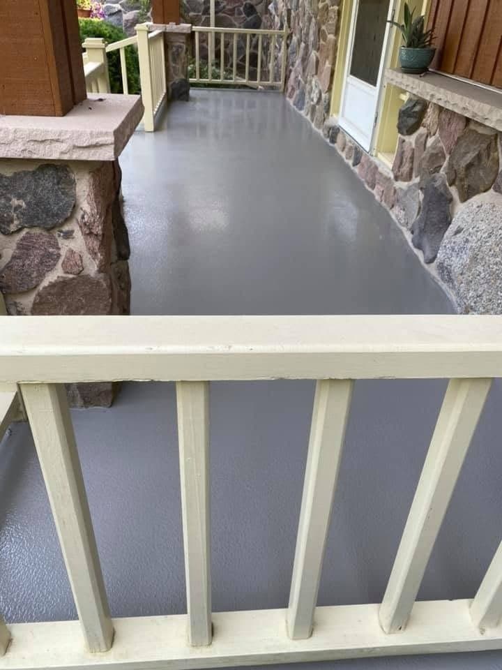 Flake epoxy patio and steps