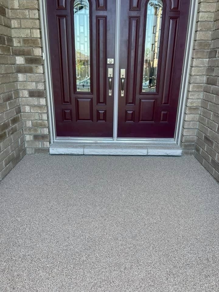 Flake epoxy patio and steps