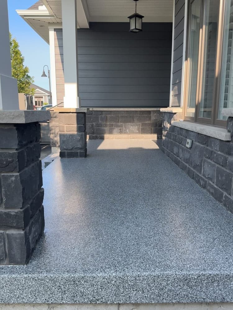 Flake epoxy patio and steps, Dresden