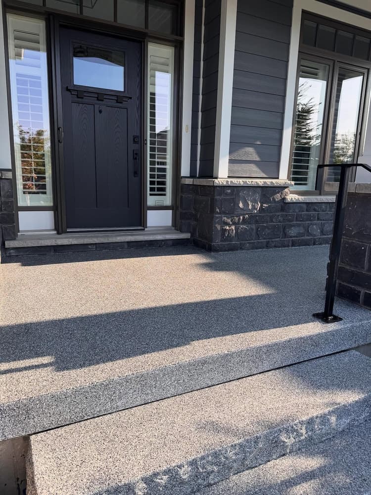 Flake epoxy patio and steps, Dresden