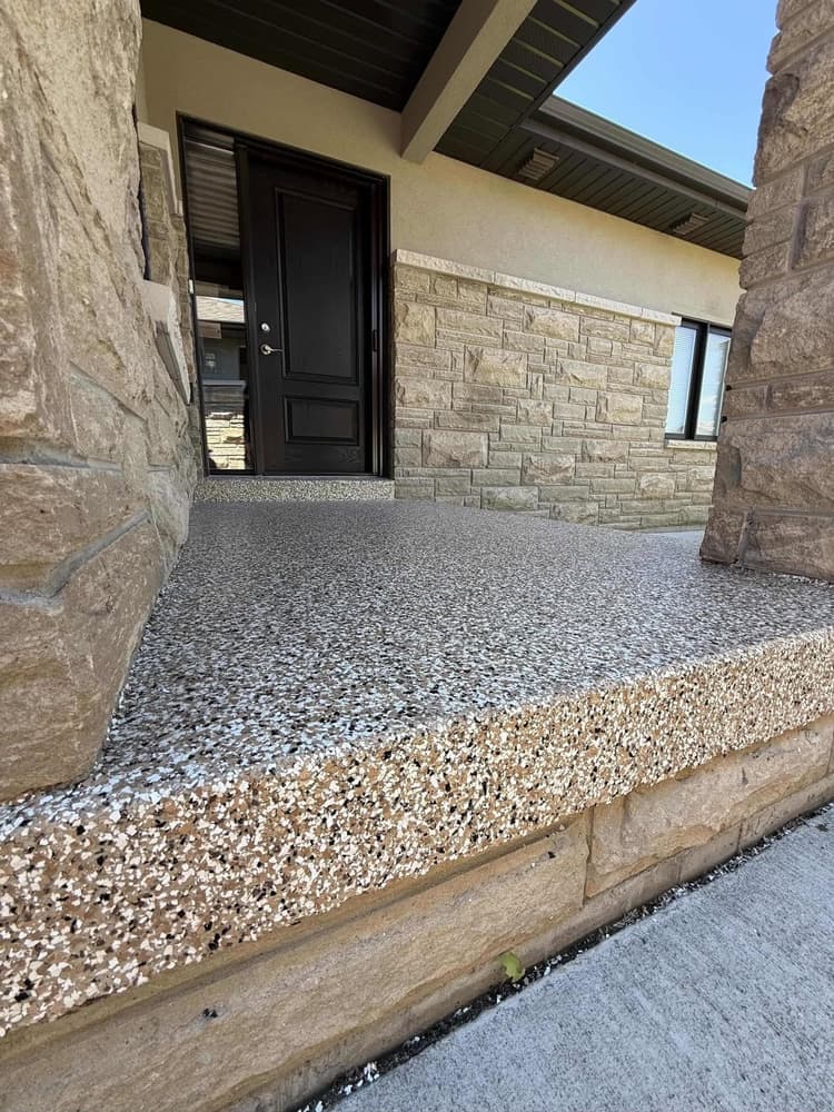 Flake epoxy patio and steps, Kingsville