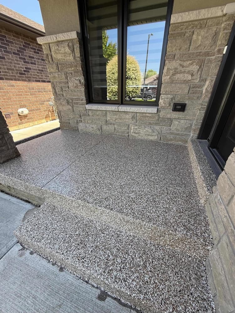 Flake epoxy patio and steps, Kingsville