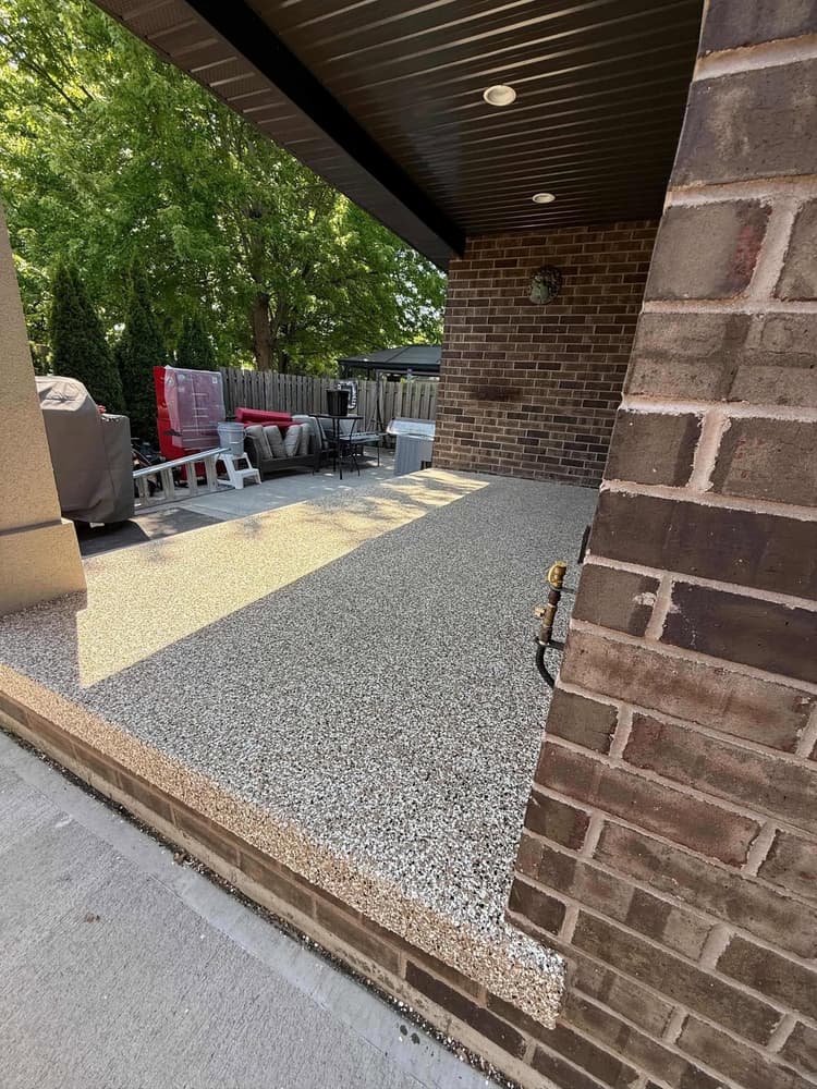 Flake epoxy patio and steps, Kingsville