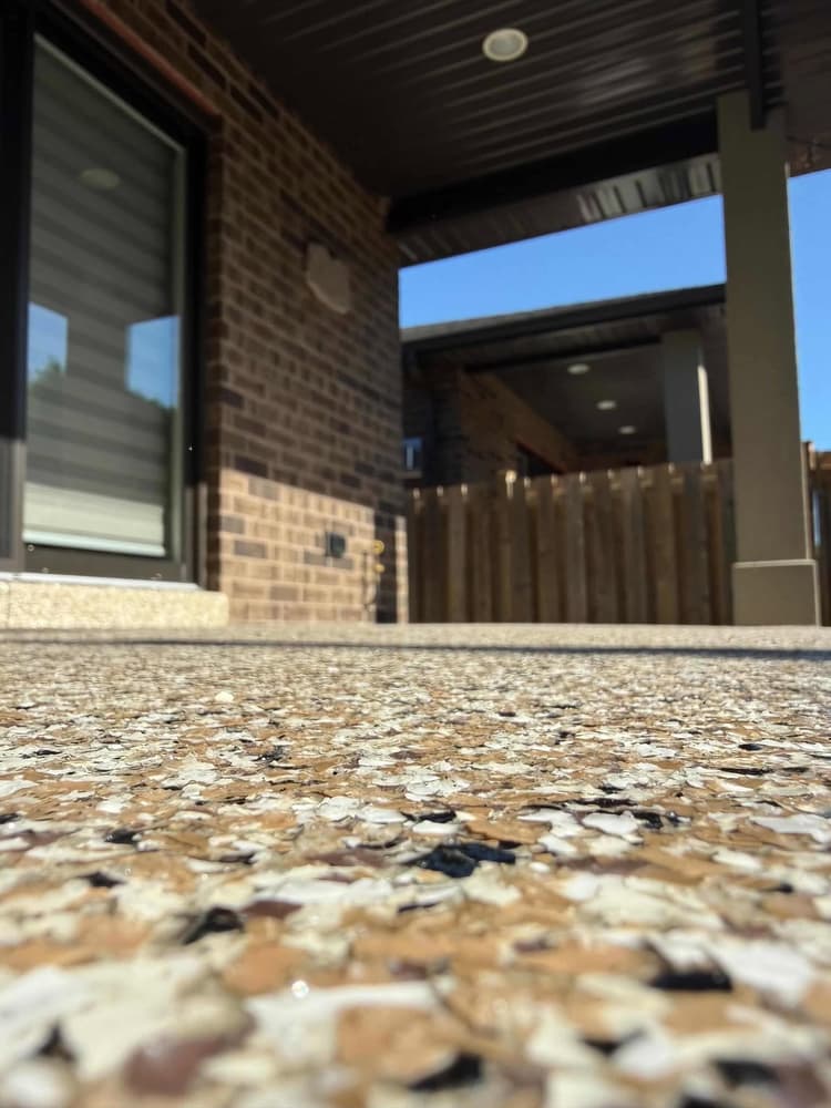 Flake epoxy patio and steps, Kingsville